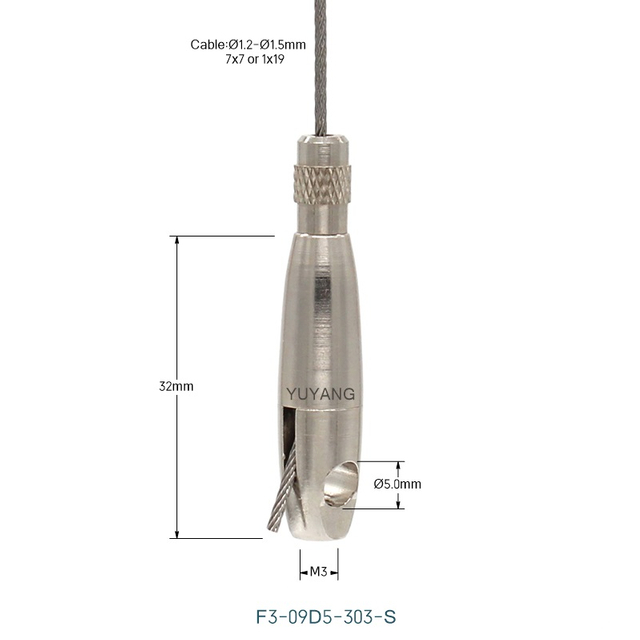 F3-303-S Side Exit Cable Gripper With Lock Nut
