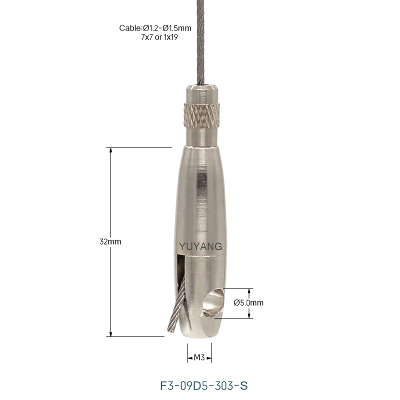 F3-303-S Side Exit Cable Gripper With Lock Nut