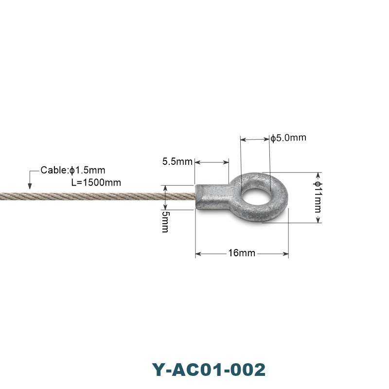 1.5mm Stainless Steel Wire with Eye Bolt Die Cast Wire Rope Assembly