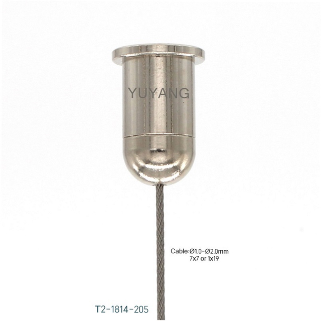 Brass Ceiling Mounting Gripper Rounded Bottom Suitable for 1-2mm Steel Wire Rope