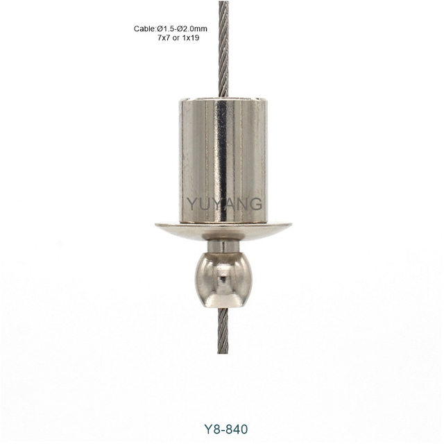  Factory price adjustable stainless steel cable rope gripper track light suspension kit hanging system