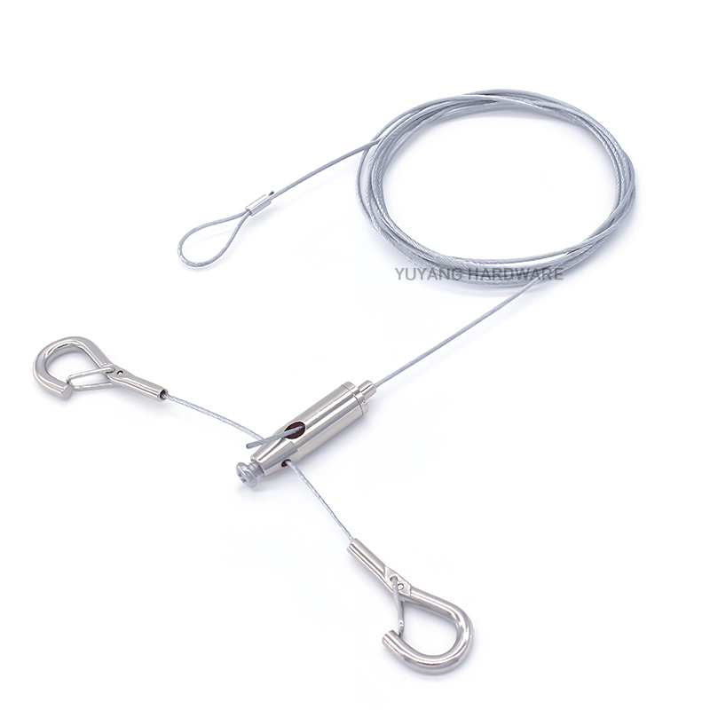 Adjustable Hooks for Gallery Picture Hanging System Art Display Wire Rope Lift Adjustable Hook Suspension Accessory