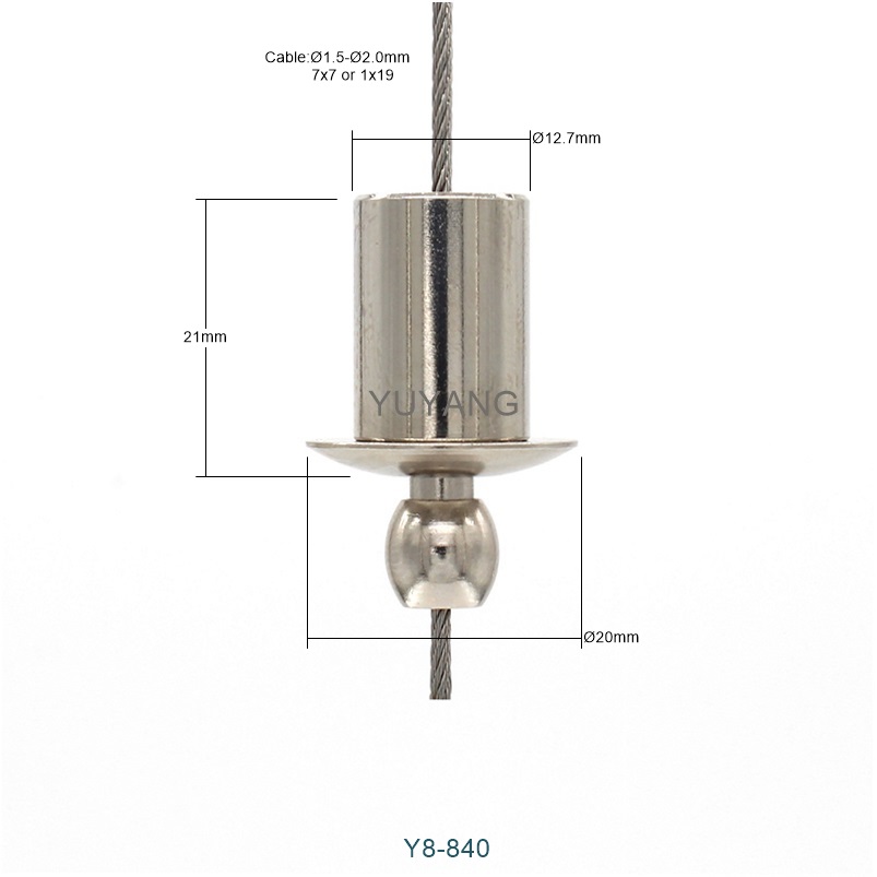  Factory price adjustable stainless steel cable rope gripper track light suspension kit hanging system
