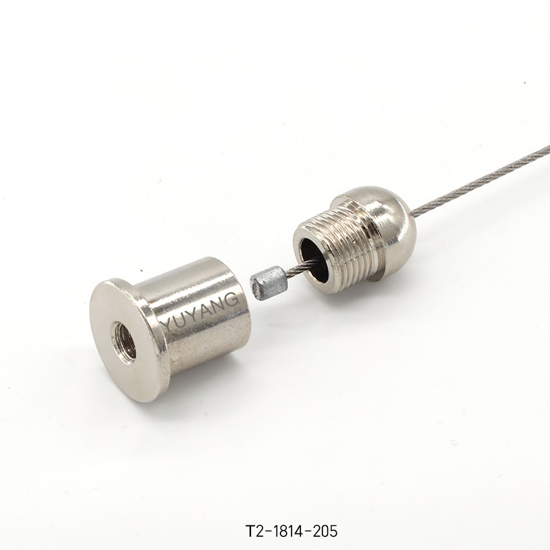 Brass Ceiling Mounting Gripper Rounded Bottom Suitable for 1-2mm Steel Wire Rope