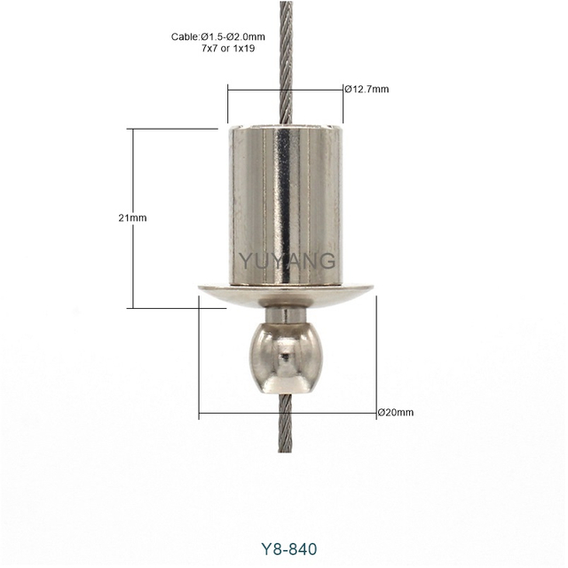  Factory price adjustable stainless steel cable rope gripper track light suspension kit hanging system