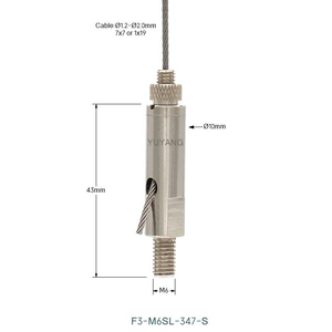 Lighting Fixture Hanger Stainless Steel Wire Rope Side Exit Cable Gripper with Cable Lock