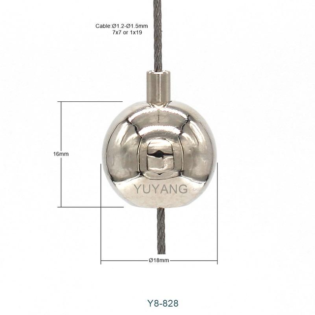 Steel Wire Rope Support Ball Brass Cable Gripper Clothing Display Hanger Self-Locking Bead Wire Lock Gripper