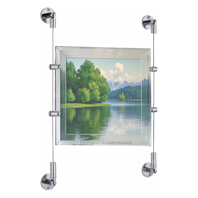 Zinc Alloy Wall Cable Gripper with Steel Cable Suspension Kit Wire Art Display System