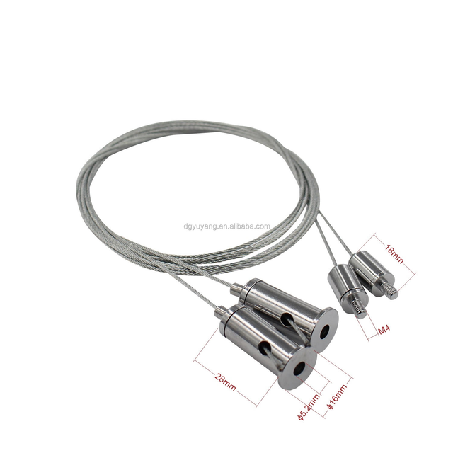 Adjustable Brass Cable Rope Gripper Efficient Stainless Steel Track Light Suspension Kit Hanging Kit for Wire Hanging System