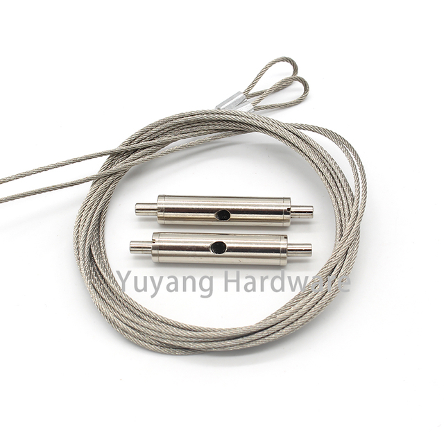 Adjustable Wire Rope Hanging Kit Nickel Copper Finish for Light & Signage Mounting