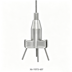 Triple Outlet Wire Rope Cable Gripper Tool-Free Height Adjustment Hardware for Commercial Lighting Hanging System