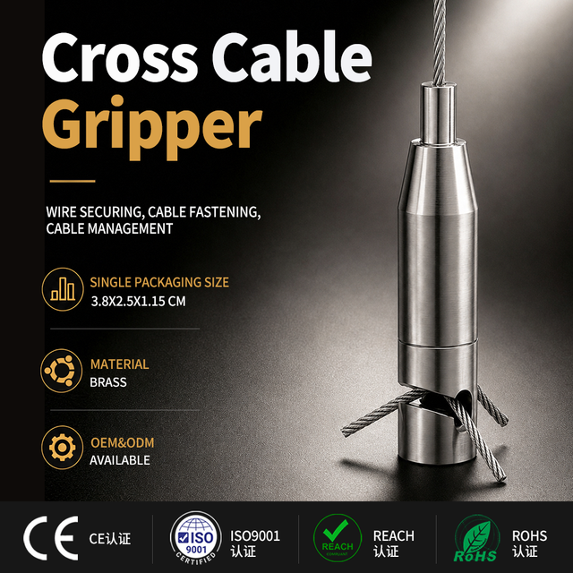 Nickel Brass Cable Gripper Bifurcated Wire Rope Clip for Lighting Potted Cable Grippers