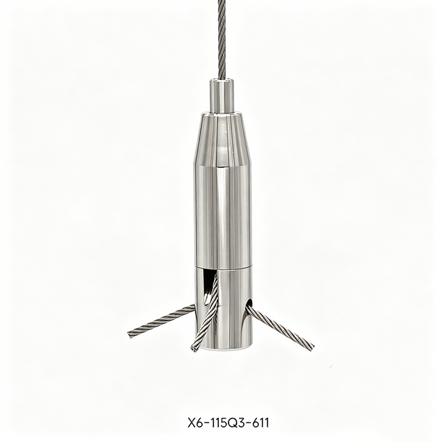 Brass Push-Type Dual-Way Cable Gripper Adjustable Wire Cable Hanging Fitting for Lighting & Signage