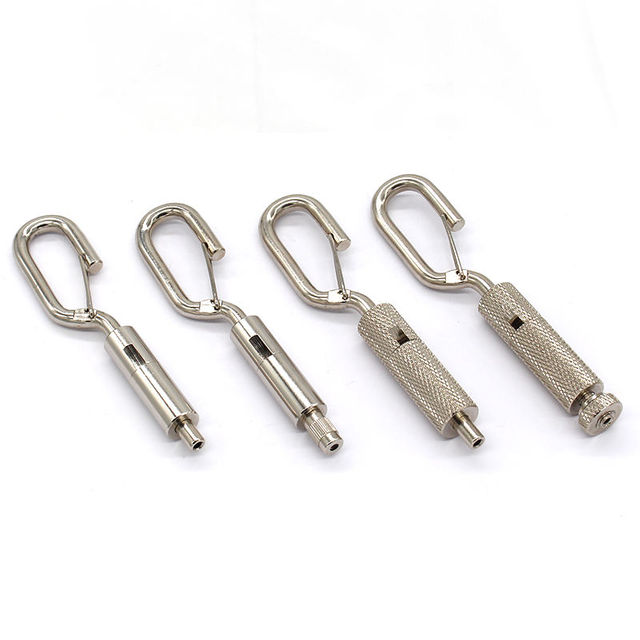 Adjustable Nickel-Plated Brass Steel Cable Gripper Side Exit Hook for Wire Rope Suspension Clamp Cable Management for Pictures