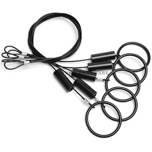 Black Coated Cable Gripper with O-Ring Adjustable Wire Rope Hanging Kit