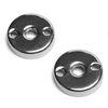 M8 Female Thread Round Flange Mount Base 2 Holes Chrome Plated Metal
