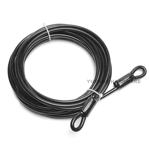 Black PVC Coated Steel Wire Rope with Loops | Pre-made Stainless Steel Cable for Hanging Systems