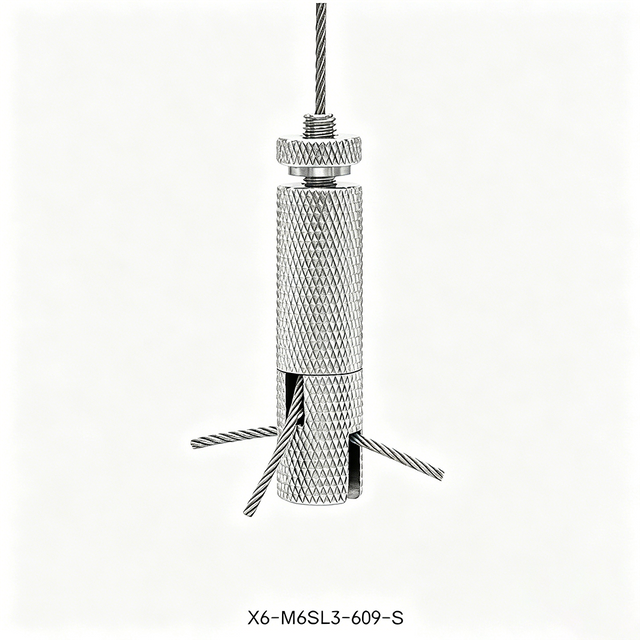 Brass Cable Gripper with nuts Adjustable Wire Rope Suspension Fitting for Commercial Lighting