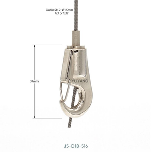 Stainless Steel Iron Hanging Suspension System Wire Rope Clip Snap Hook Cable Gripper for LED Lighting CE Certified Hanging Kit