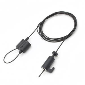 Black Adjustable Picture Hanging Wire Kit Stainless Steel Cable Suspension System for Artwork & Gallery Display