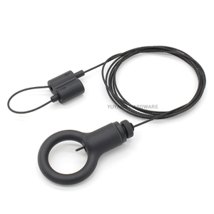 Adjustable Steel Wire Rope Hanging Kit Black Loop Cable Hanger for Light & Sign Mounting