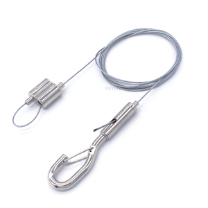 Adjustable Stainless Steel Cable Hanging Kit Wire Rope Hanger with Snap Hook for Light & Sign Display