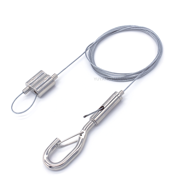 Adjustable Stainless Steel Cable Hanging Kit Wire Rope Hanger with Snap Hook for Light & Sign Display