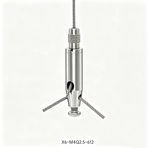 3-way Brass Cable Gripper M4 Wire Rope Lock Adjustable Suspension Fitting for LED Panel Light
